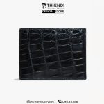 Ví da cá sấu nam màu đen bóng cao cấp, vân lớn sang trọng, thiết kế gập đôi đẳng cấp T D THIEN DI thiendi luxury 0911811836