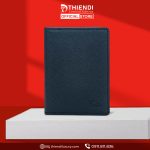 Bóp da bò cao cấp Thiendi Luxury màu đen vân chéo, thiết kế dáng đứng sang trọng, da thật tinh tế T D THIEN DI thiendi luxury 0911811836