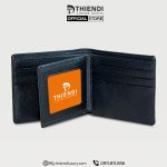 Ví da nam cao cấp hàng hiệu màu đen, thiết kế gọn sang, thương hiệu Thiendi Luxury
