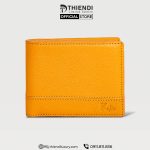 Ví nam chính hãng màu cam, da thật cao cấp, thương hiệu Thiendi Luxury