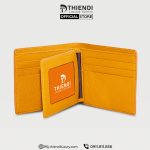 Ví nam chính hãng màu cam, da thật cao cấp, thương hiệu Thiendi Luxury