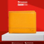 Ví nam chính hãng màu cam, da thật cao cấp, thương hiệu Thiendi Luxury