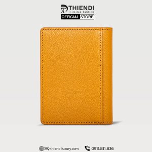 Ví nam da bò chính hãng màu cam thương hiệu Thiendi Luxury, thiết kế sang trọng, chất liệu thật cao cấp.