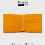 Ví nam hàng hiệu màu cam từ da bò thật, thiết kế sang trọng thương hiệu Thiendi Luxury.