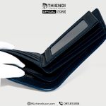 Bóp da cao cấp màu xanh navy, da bò thật mềm mịn, thương hiệu Thiendi Luxury
