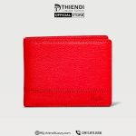 Bóp nam cao cấp màu đỏ da bò thật, kiểu dáng thời trang, Thiendi Luxury