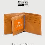 Bóp nam chính hãng màu nâu da bò thật, thiết kế sang trọng từ Thiendi Luxury