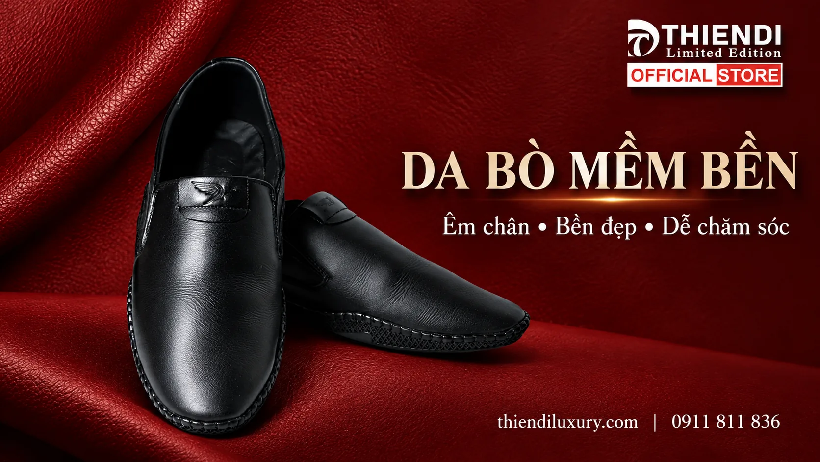 Giày da bò nam cao cấp mềm bền của Thiendi Luxury