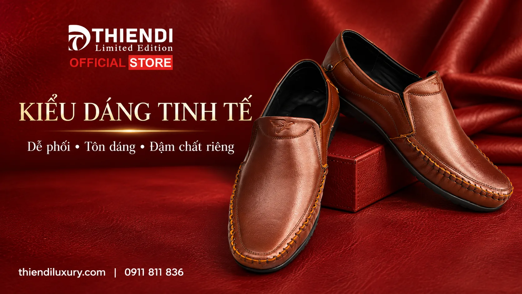 Giày lười nam kiểu dáng tinh tế, giày nam cao cấp Thiendi